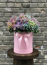Цветочная композиция из Гипсофила и Розы в шляпной коробке #REPLACE_PRED# Важины